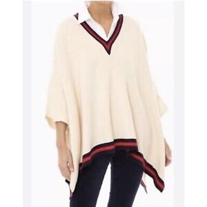 Tuckernuck Soft Sweater Poncho Pullover V-Neck OS Cream‎ NWT